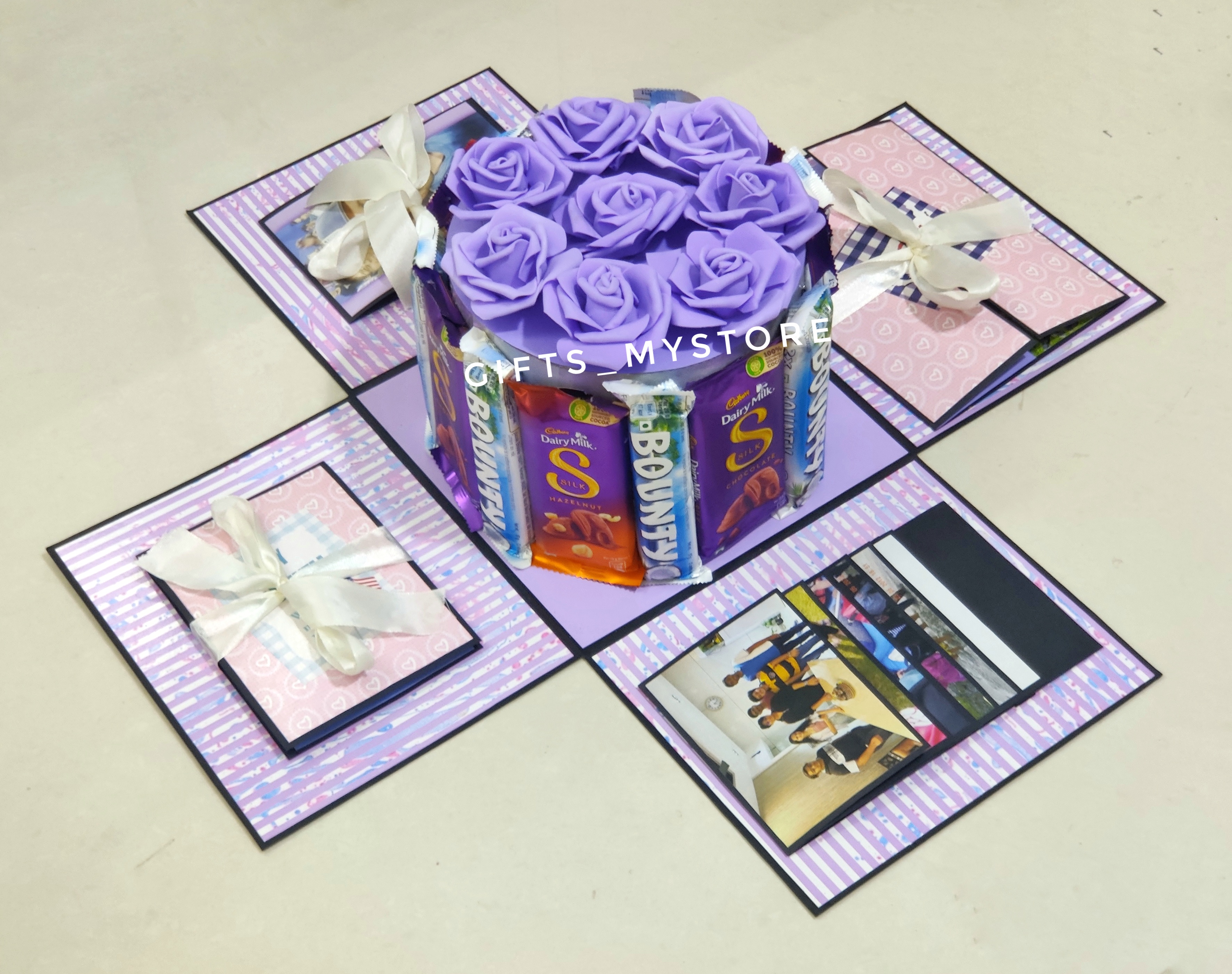 SILK AND BOUNTY BOUQUET WITH PHOTOS AND MESSAGES IN CEB